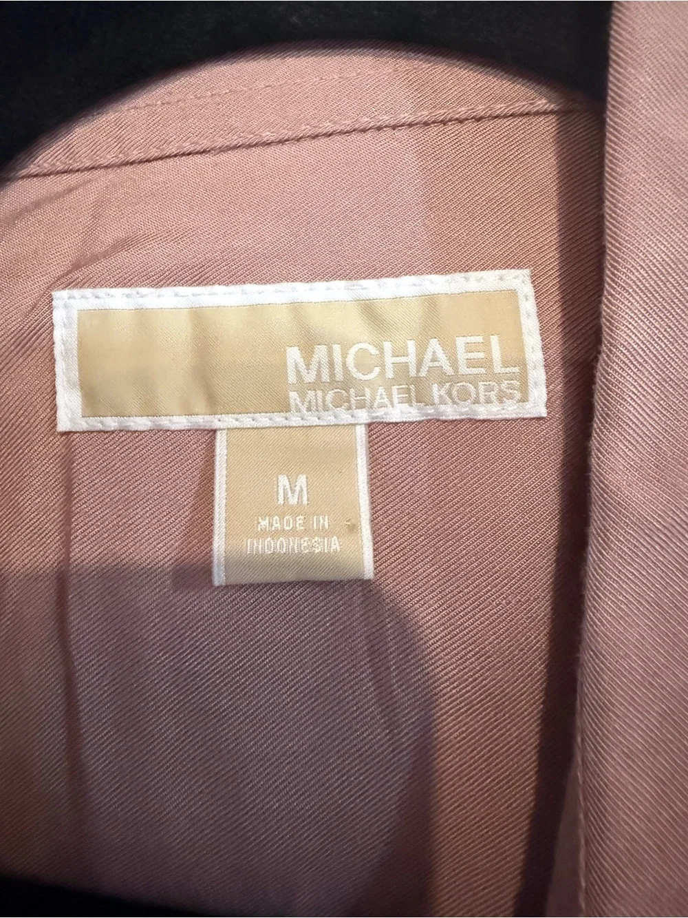 Michael Kors Dusty Rose Button-Front Mini Shirt Dress